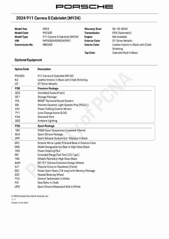 used 2024 Porsche 911 car, priced at $170,899
