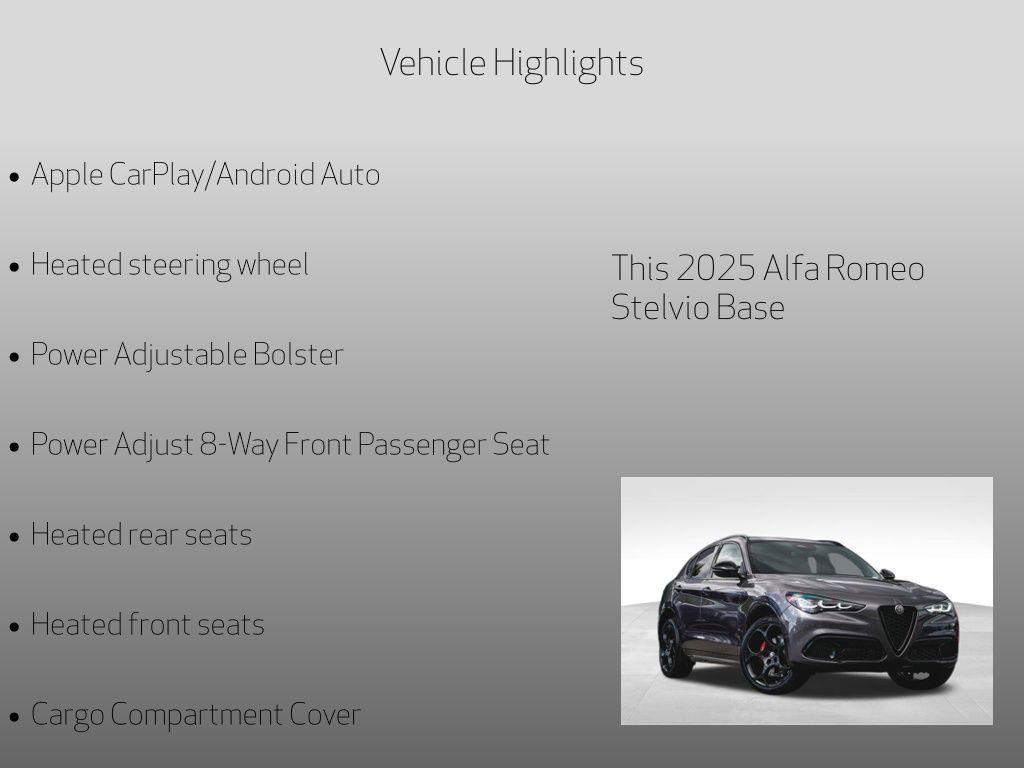 new 2025 Alfa Romeo Stelvio car, priced at $50,500