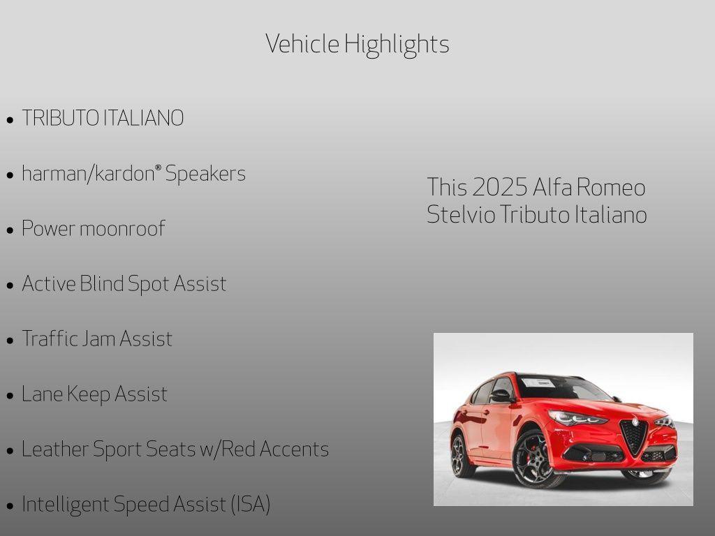 new 2025 Alfa Romeo Stelvio car, priced at $52,000