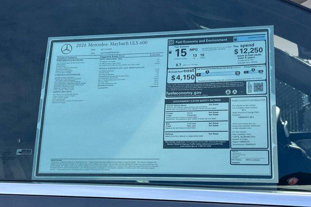 new 2026 Mercedes-Benz Maybach GLS 600 car, priced at $188,905
