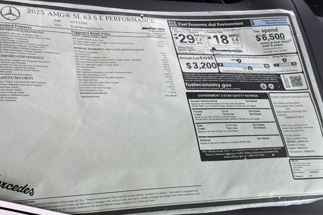 new 2025 Mercedes-Benz AMG SL 63 car, priced at $227,895