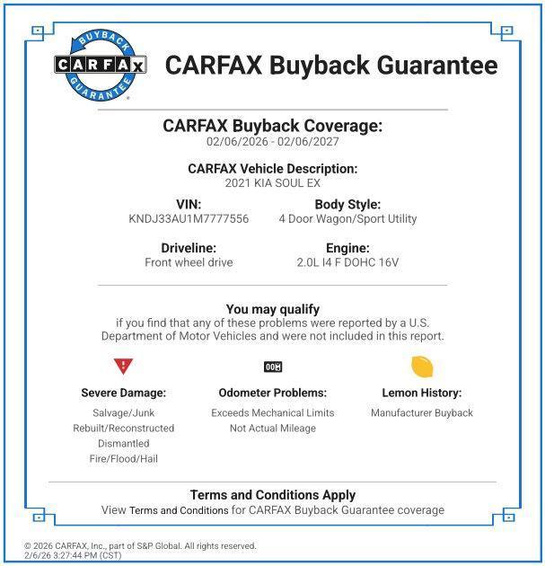 used 2021 Kia Soul car, priced at $15,587