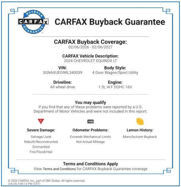 used 2024 Chevrolet Equinox car, priced at $19,997