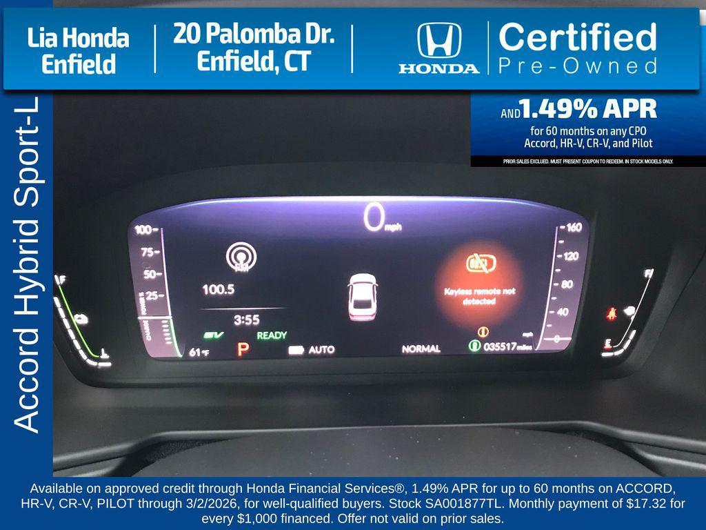used 2025 Honda Accord Hybrid car, priced at $27,977