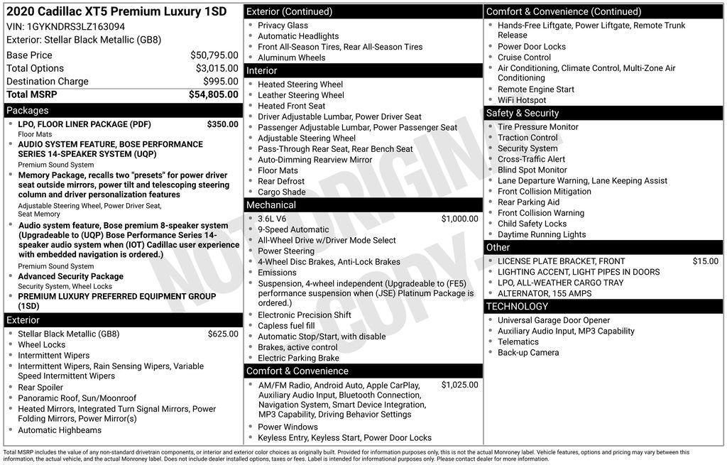 used 2020 Cadillac XT5 car, priced at $25,977