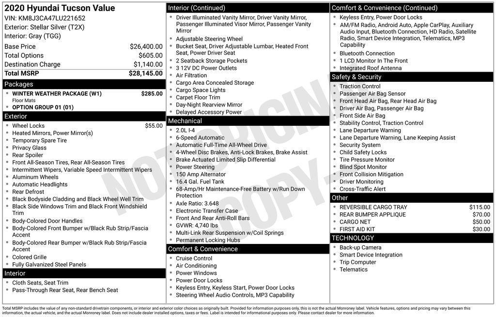 used 2020 Hyundai Tucson car, priced at $16,977