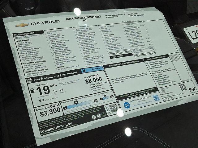 new 2026 Chevrolet Corvette car, priced at $93,220