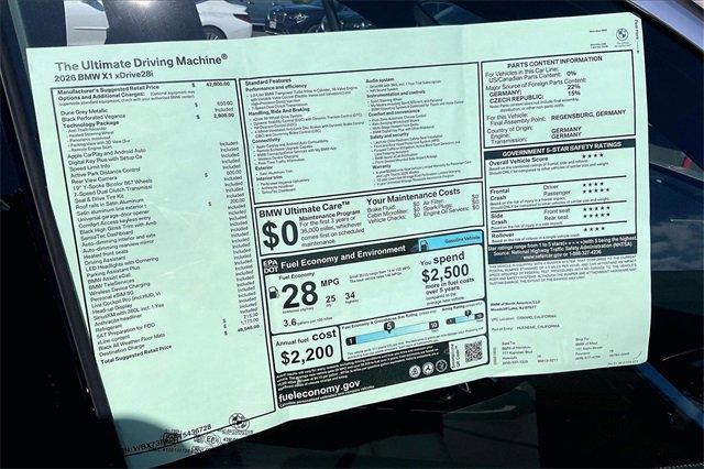new 2026 BMW X1 car, priced at $48,540