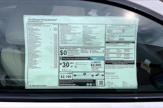 new 2026 BMW 230 car, priced at $46,800