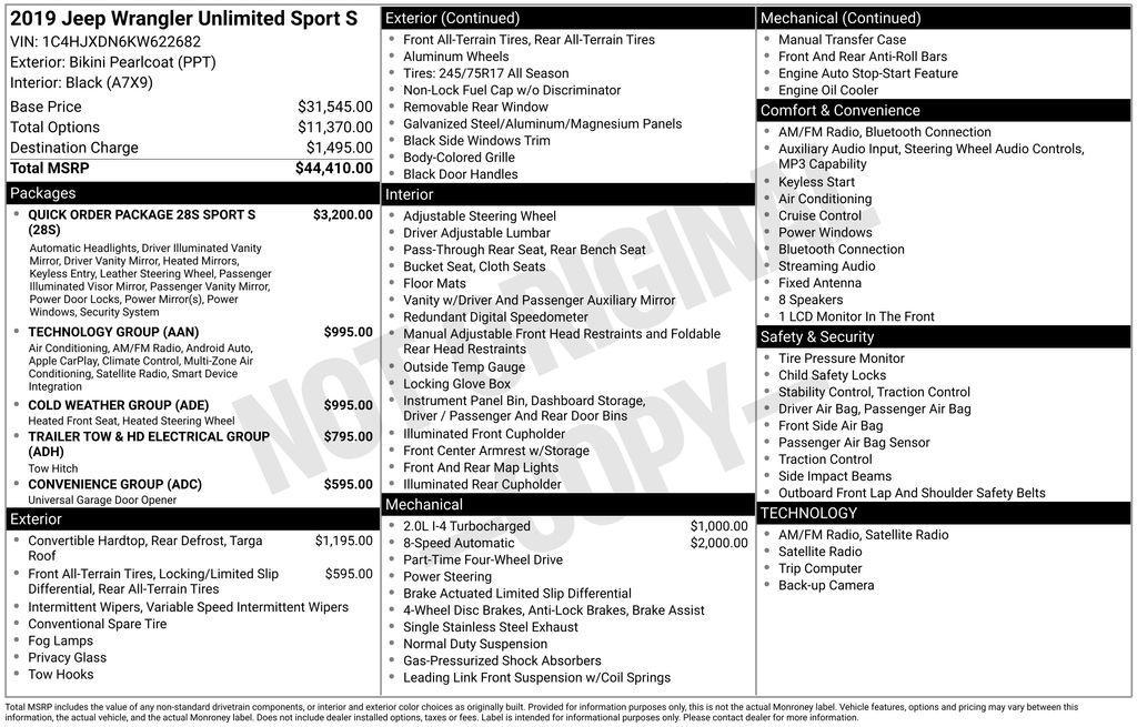 used 2019 Jeep Wrangler Unlimited car, priced at $23,299