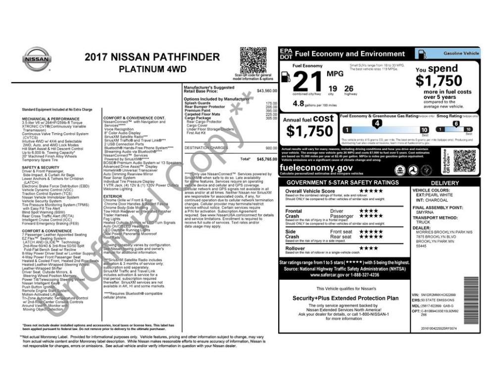 used 2017 Nissan Pathfinder car, priced at $13,699