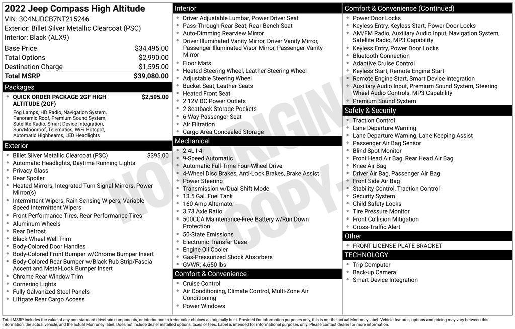 used 2022 Jeep Compass car, priced at $23,999