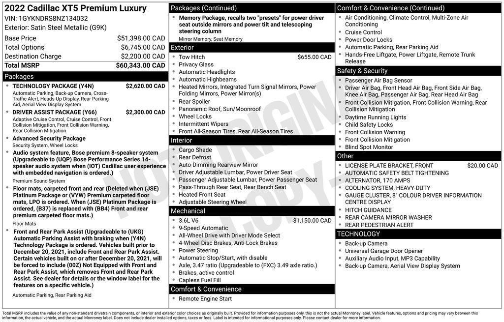 used 2022 Cadillac XT5 car, priced at $32,999