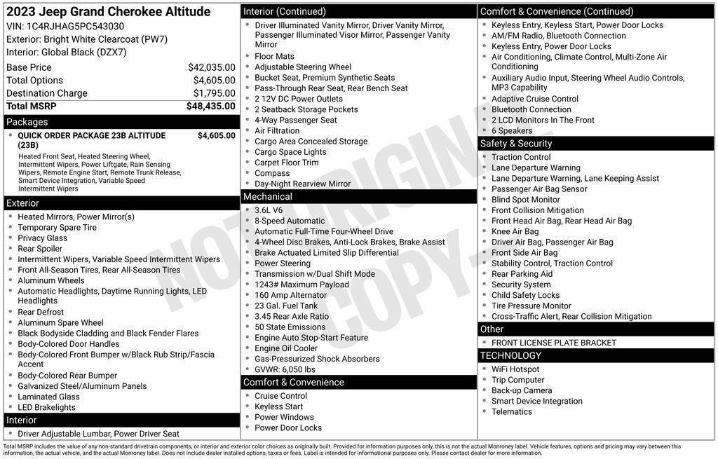 used 2023 Jeep Grand Cherokee car, priced at $32,499