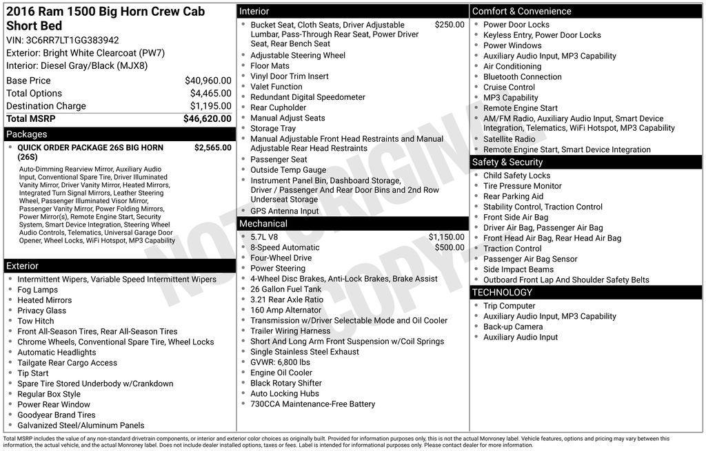 used 2016 Ram 1500 car, priced at $17,999