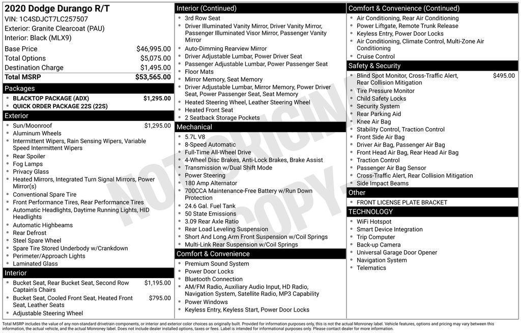 used 2020 Dodge Durango car, priced at $25,999