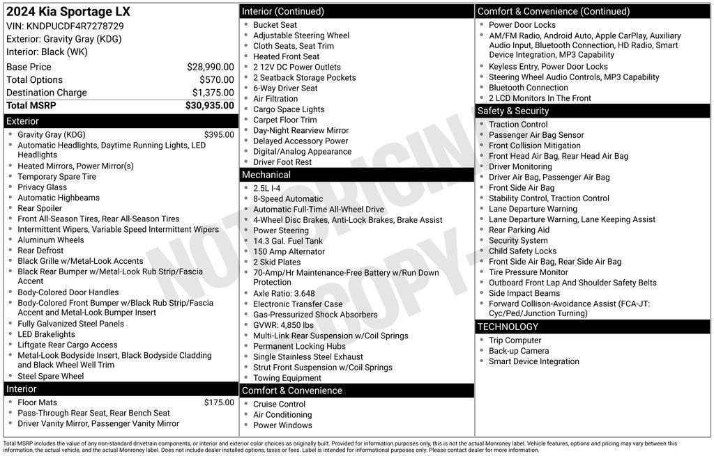 used 2024 Kia Sportage car, priced at $23,295