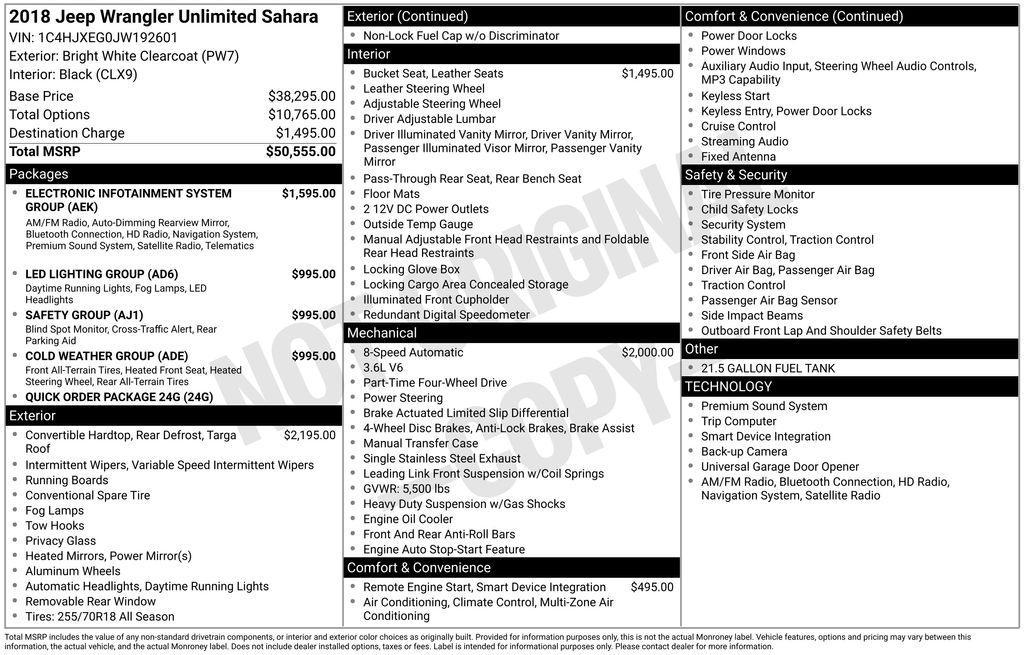 used 2018 Jeep Wrangler Unlimited car, priced at $21,449