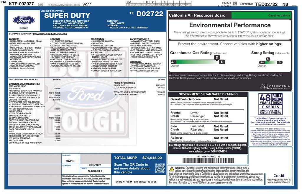 new 2026 Ford F-250 car, priced at $71,556