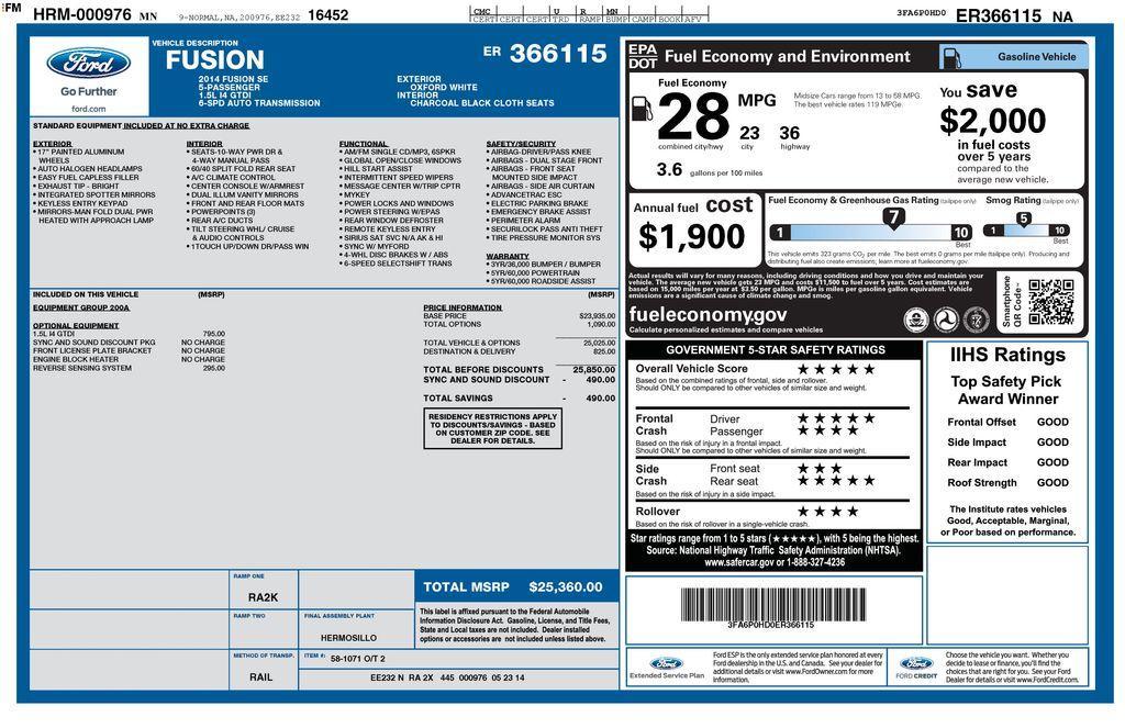 used 2014 Ford Fusion car, priced at $8,499