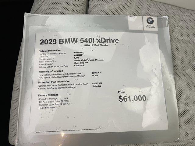 used 2025 BMW 540 car, priced at $61,000