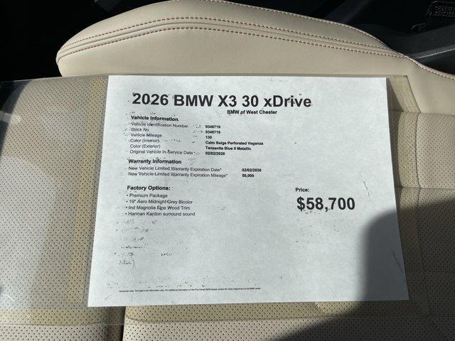 used 2026 BMW X3 car, priced at $58,700