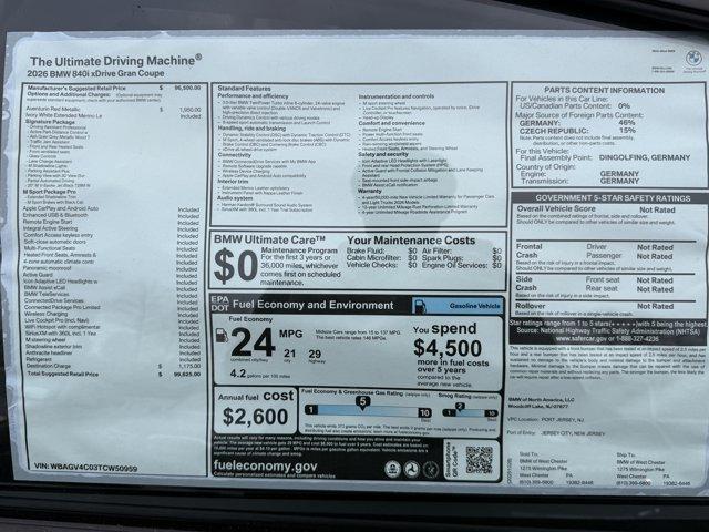 new 2026 BMW 840 Gran Coupe car