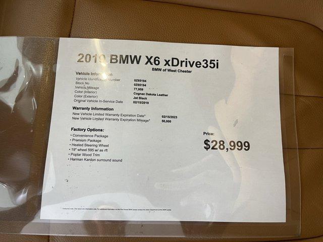 used 2019 BMW X6 car, priced at $28,999