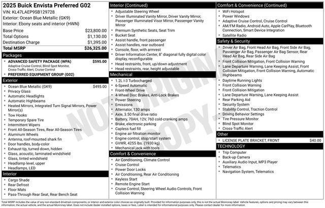 used 2025 Buick Envista car, priced at $23,998