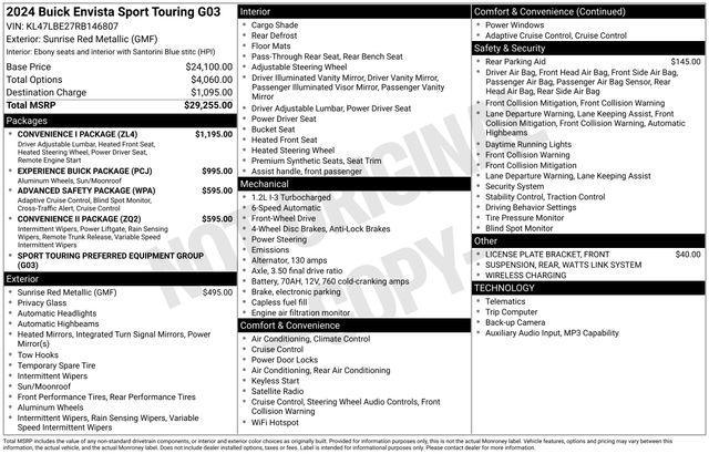 used 2024 Buick Envista car, priced at $23,900