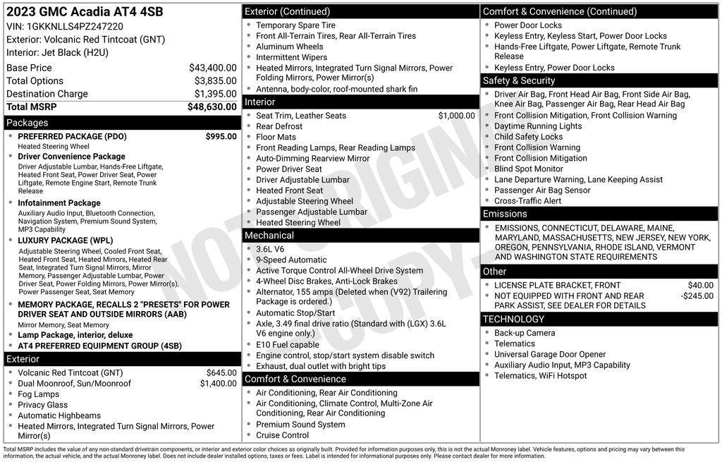 used 2023 GMC Acadia car, priced at $31,917