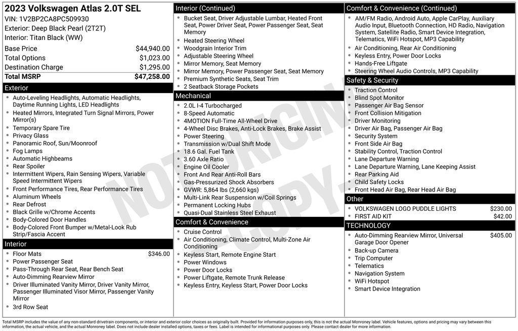 used 2023 Volkswagen Atlas car, priced at $32,476
