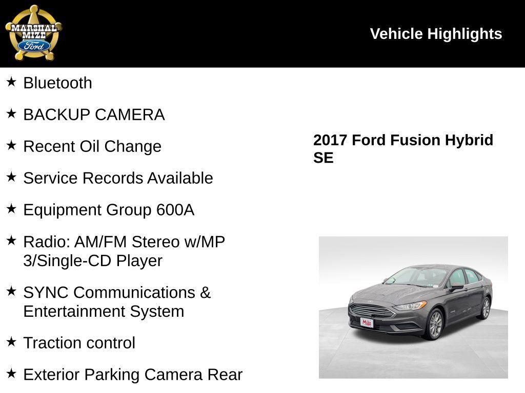 used 2017 Ford Fusion Hybrid car, priced at $8,706