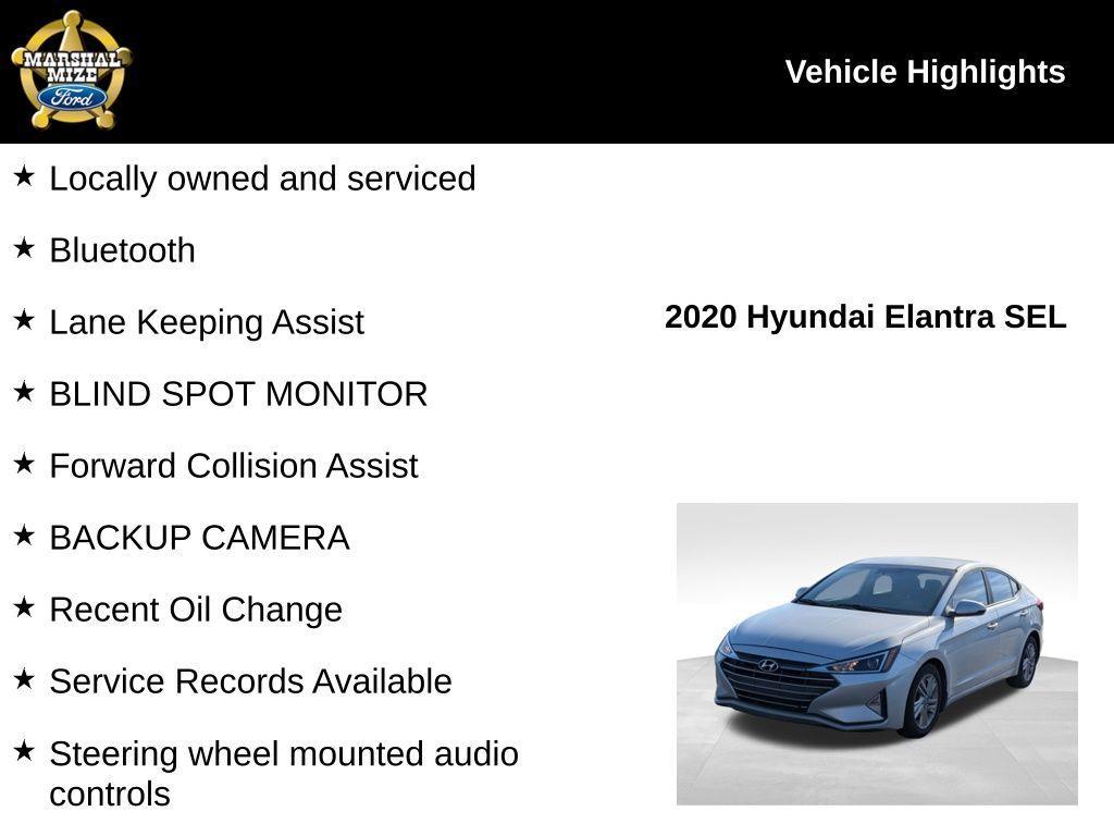 used 2020 Hyundai Elantra car, priced at $11,898