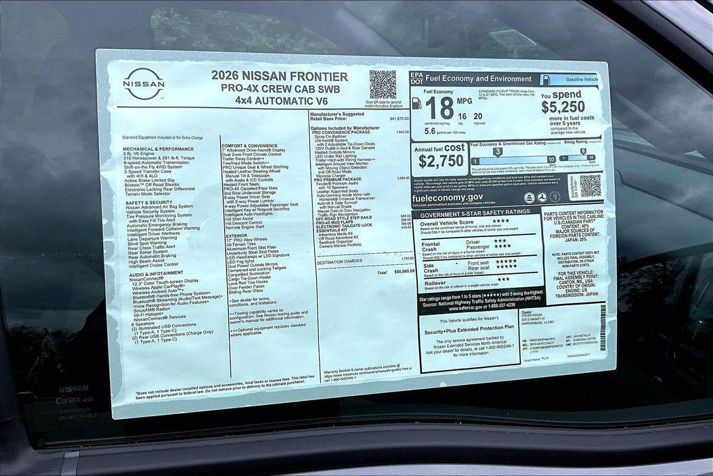 new 2026 Nissan Frontier car, priced at $44,369