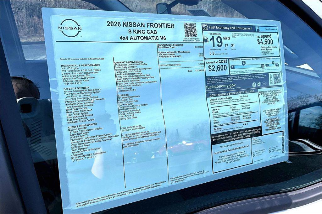 new 2026 Nissan Frontier car, priced at $33,611