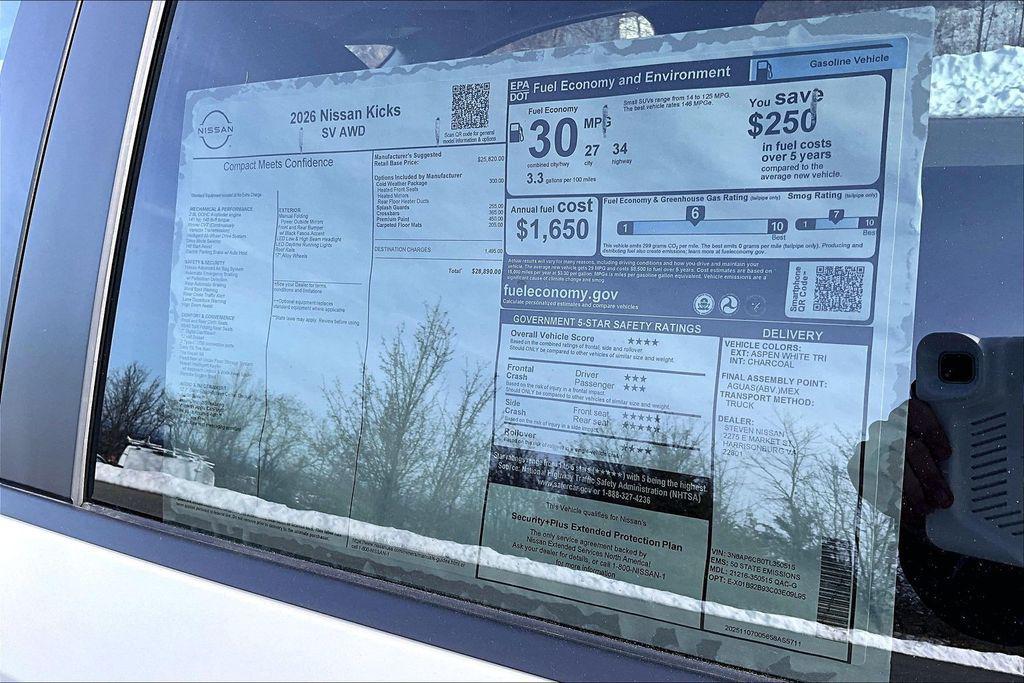 new 2026 Nissan Kicks car, priced at $26,726