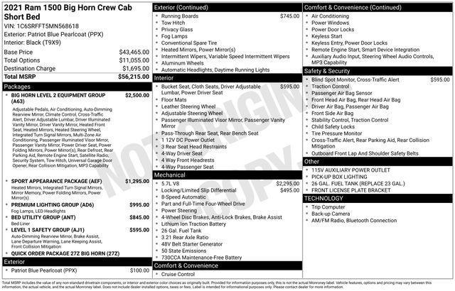 used 2021 Ram 1500 car, priced at $32,995