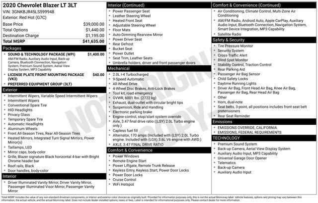 used 2020 Chevrolet Blazer car, priced at $16,429