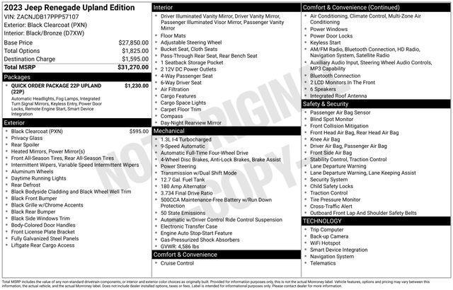 used 2023 Jeep Renegade car, priced at $19,459