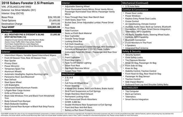 used 2018 Subaru Forester car, priced at $16,339