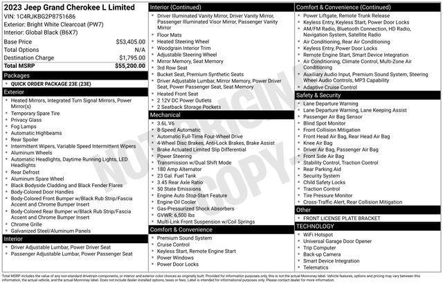 used 2023 Jeep Grand Cherokee L car, priced at $27,399