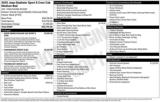 new 2025 Jeep Gladiator car, priced at $44,756
