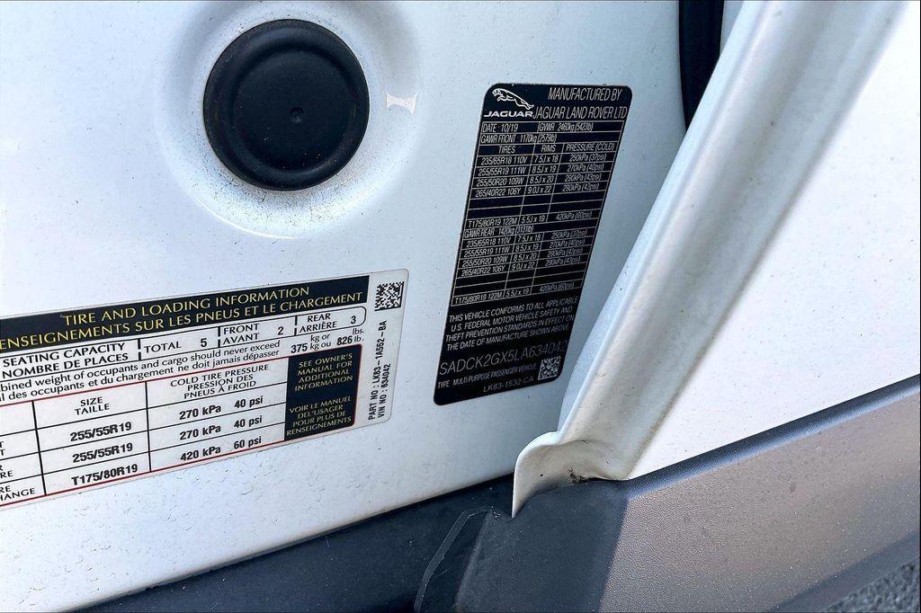 used 2020 Jaguar F-PACE car, priced at $19,948