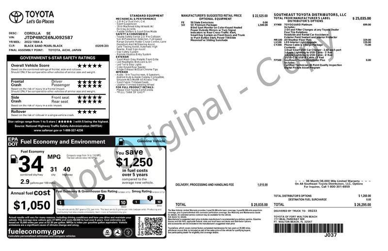 used 2022 Toyota Corolla car, priced at $17,900