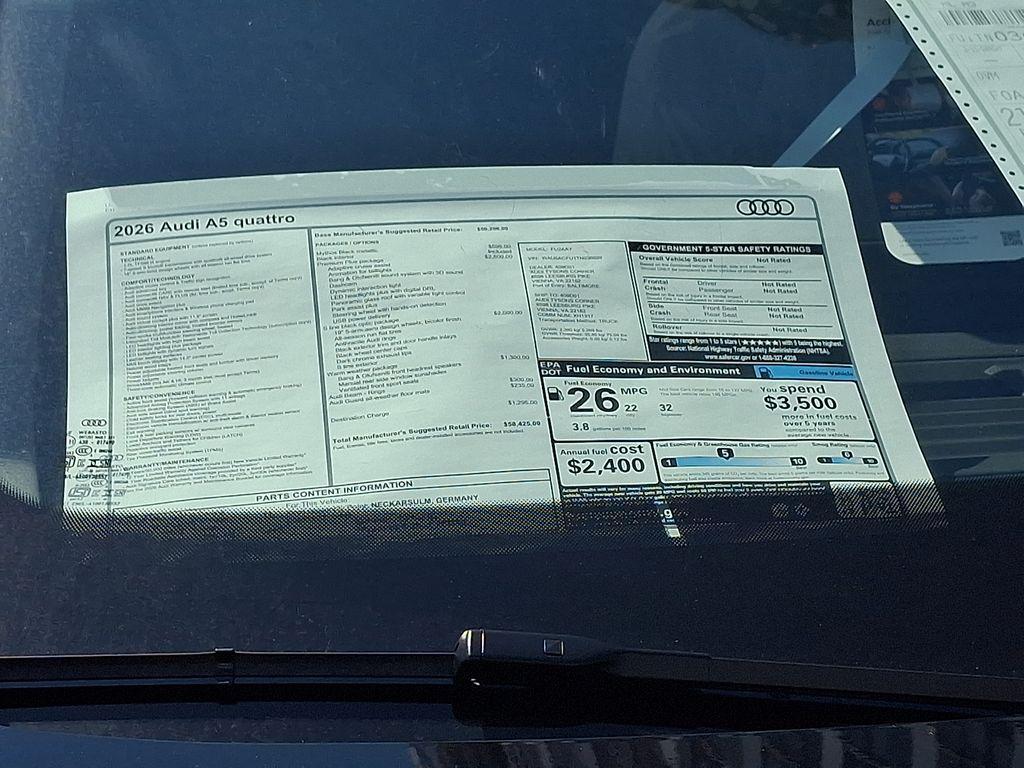 new 2026 Audi A5 car, priced at $59,420