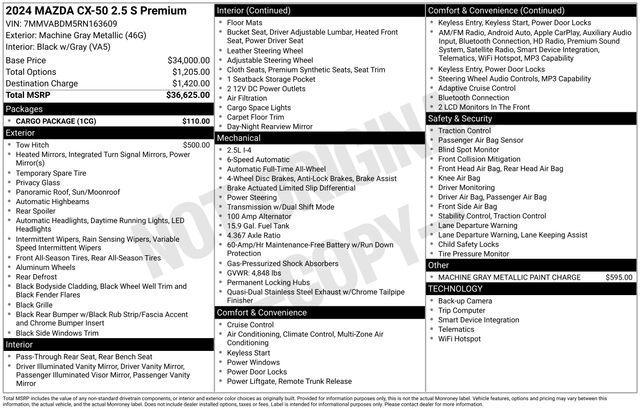 used 2024 Mazda CX-50 car, priced at $25,142