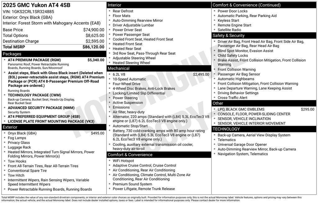 used 2025 GMC Yukon car, priced at $75,000