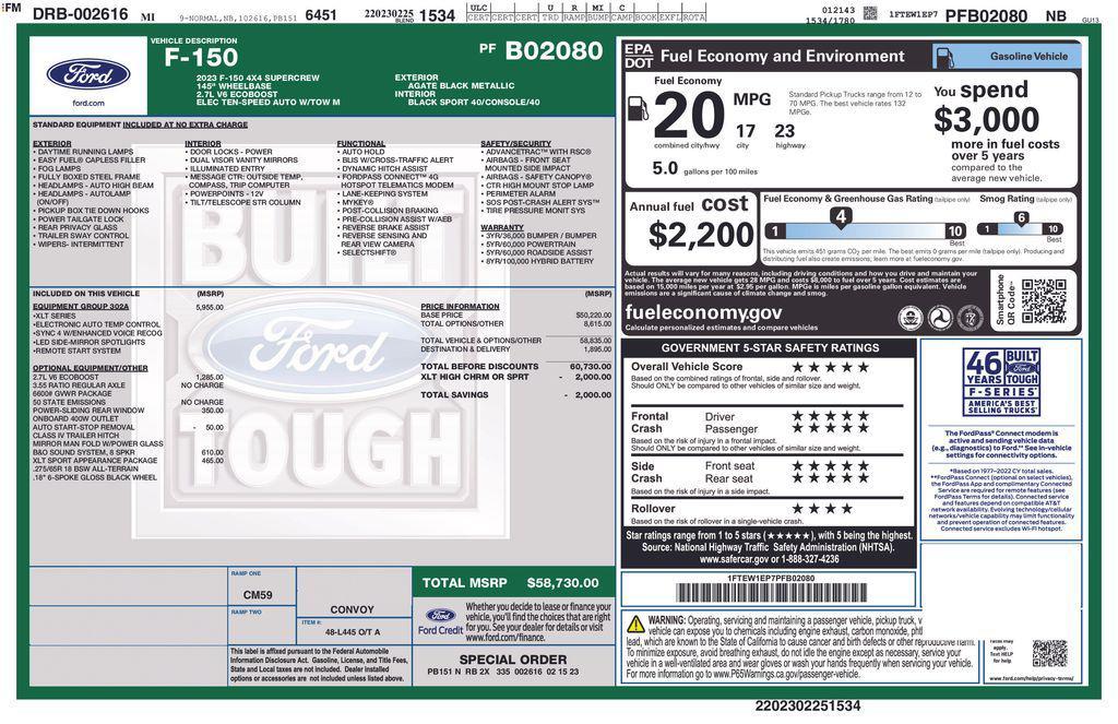 used 2023 Ford F-150 car, priced at $40,371