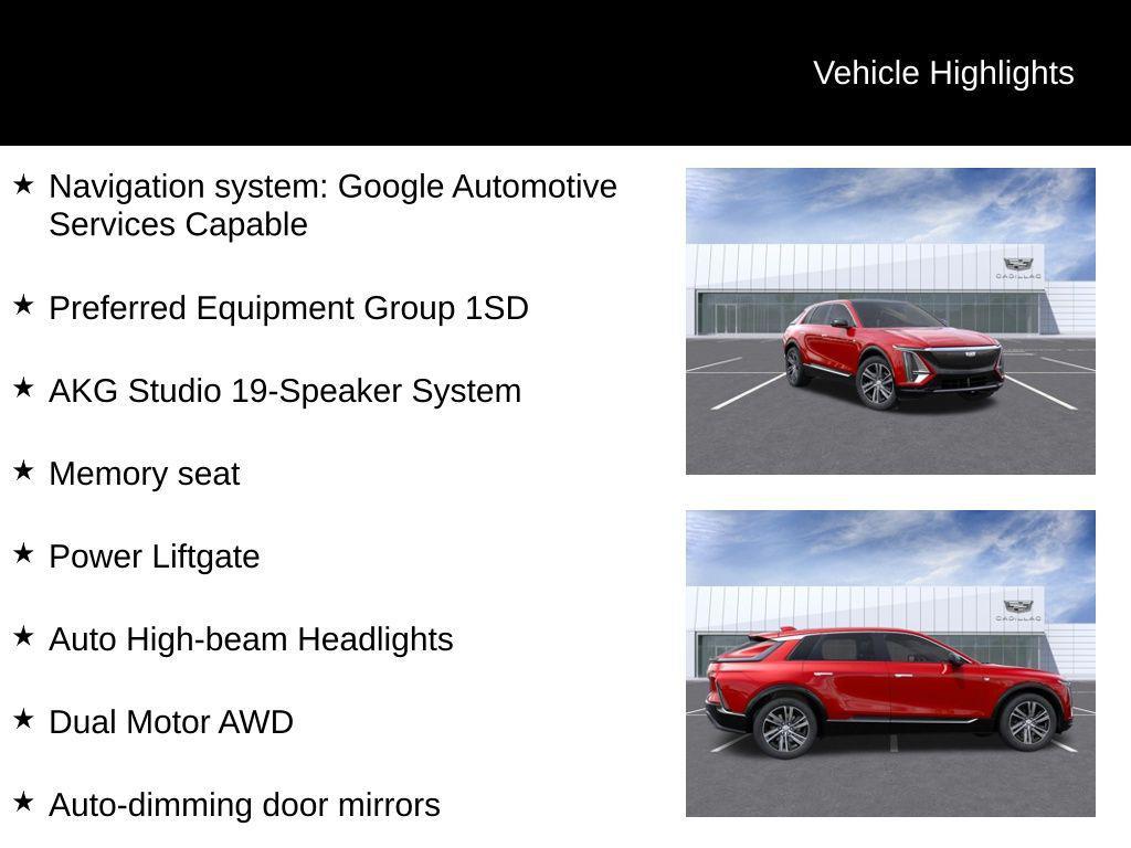 new 2025 Cadillac LYRIQ car, priced at $70,110
